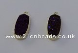 NGP6912 10*22mm - 12*25mm freeform plated druzy quartz pendants