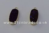 NGP6912 10*22mm - 12*25mm freeform plated druzy quartz pendants