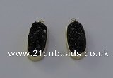 NGP6913 10*22mm - 12*25mm freeform plated druzy quartz pendants