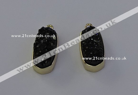 NGP6913 10*22mm - 12*25mm freeform plated druzy quartz pendants