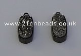 NGP6918 10*22mm - 12*25mm freeform plated druzy quartz pendants