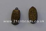 NGP6919 10*22mm - 12*25mm freeform plated druzy quartz pendants