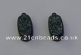 NGP6920 10*22mm - 12*25mm freeform plated druzy quartz pendants