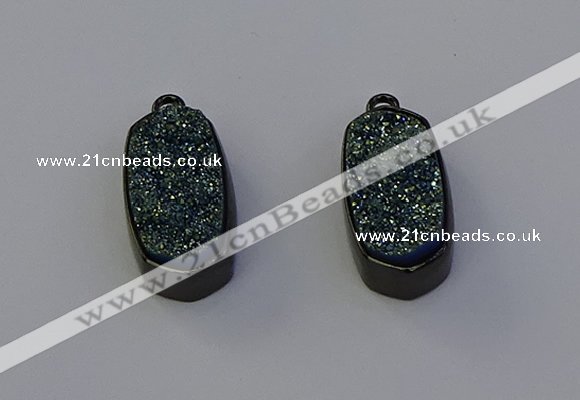 NGP6920 10*22mm - 12*25mm freeform plated druzy quartz pendants