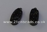 NGP6924 10*22mm - 12*25mm freeform plated druzy quartz pendants