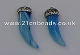 NGP6965 12*40mm - 15*45mm horn agate gemstone pendants