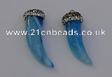 NGP6965 12*40mm - 15*45mm horn agate gemstone pendants