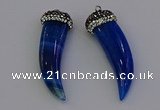 NGP6967 12*40mm - 15*45mm horn agate gemstone pendants