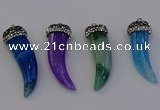 NGP6969 12*40mm - 15*45mm horn agate gemstone pendants