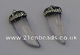 NGP6972 12*40mm - 15*45mm horn white crystal pendants wholesale