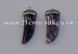 NGP6975 12*40mm - 15*45mm horn amethyst pendants wholesale