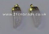 NGP6992 12*40mm - 15*45mm horn white crystal pendants wholesale