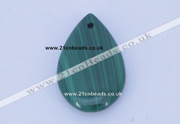 NGP700 15*25mm flat teardrop natural malachite gemstone pendant