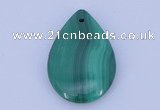 NGP701 22*30mm flat teardrop natural malachite gemstone pendant