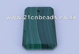 NGP703 20*30mm trapezoid natural malachite gemstone pendant