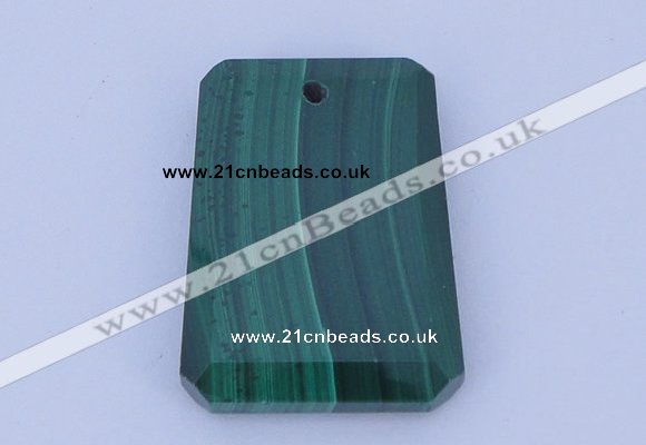 NGP703 20*30mm trapezoid natural malachite gemstone pendant