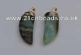 NGP7036 12*35mm - 14*40mm horn amazonite pendants wholesale