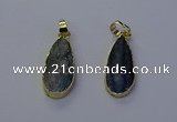 NGP7046 12*25mm - 13*28mm flat teardrop blue kyanite pendants