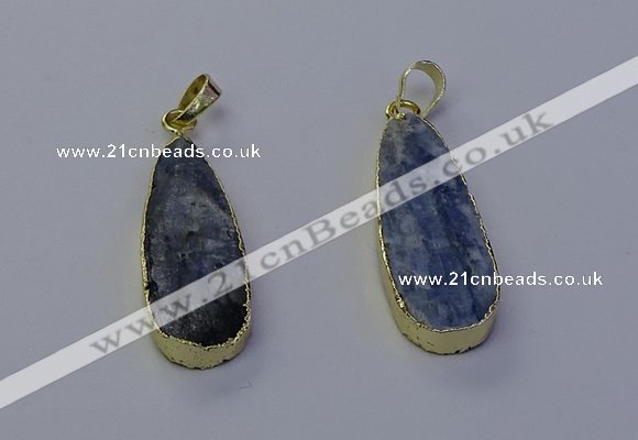 NGP7047 13*35mm - 14*40mm flat teardrop blue kyanite pendants