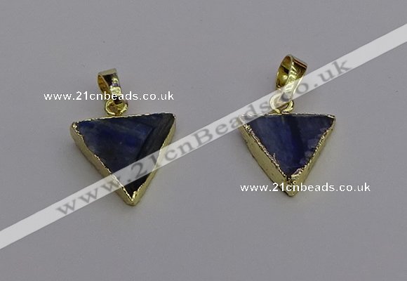 NGP7048 14*15mm triangle blue kyanite pendants wholesale