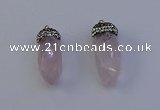 NGP7056 12*30mm - 15*35mm faceted bullet rose quartz pendants