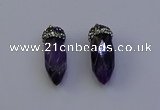 NGP7060 12*30mm - 15*35mm faceted bullet amethyst pendants