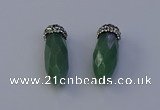 NGP7064 12*30mm - 15*35mm faceted bullet green aventurine pendants