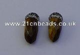 NGP7069 12*30mm - 15*35mm faceted bullet yellow tiger eye pendants