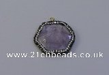 NGP7112 30*30mm hexagon light amethyst pendants wholesale