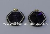 NGP7116 30*30mm hexagon amethyst gemstone pendants wholesale