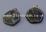 NGP7122 30*30mm hexagon moonstone gemstone pendants wholesale