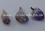 NGP7149 20*40mm - 30*45mm faceted nuggets amethyst pendants