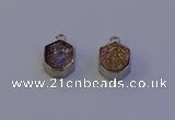 NGP7156 12*15mm plated druzy agate pendants wholesale