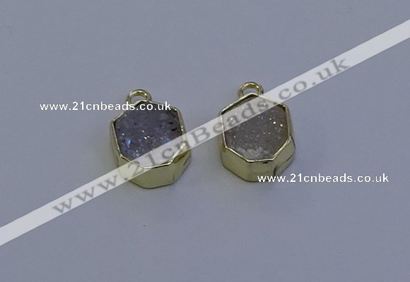 NGP7161 12*15mm plated druzy agate pendants wholesale