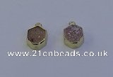 NGP7162 12*15mm plated druzy agate pendants wholesale