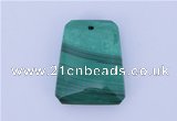 NGP717 18*23mm trapezoid natural malachite gemstone pendant