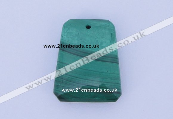 NGP717 18*23mm trapezoid natural malachite gemstone pendant