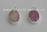 NGP7187 15*20mm oval druzy quartz pendants wholesale