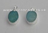 NGP7188 15*20mm oval druzy quartz pendants wholesale