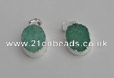 NGP7189 15*20mm oval druzy quartz pendants wholesale