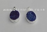 NGP7190 15*20mm oval druzy quartz pendants wholesale