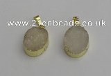 NGP7195 15*20mm oval druzy quartz pendants wholesale