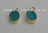 NGP7199 15*20mm oval druzy quartz pendants wholesale