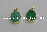 NGP7200 15*20mm oval druzy quartz pendants wholesale