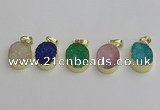 NGP7203 15*20mm oval druzy quartz pendants wholesale