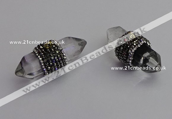 NGP7205 15*40mm sticks white crystal pendants wholesale