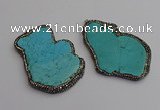 NGP7222 30*50mm - 40*60mm freeform turquoise gemstone pendants