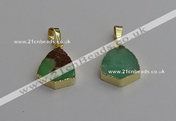 NGP7240 15*20mm australia chrysoprase pendants wholesale