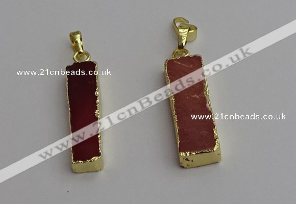 NGP7242 15*28mm rectangle mookaite gemstone pendants wholesale