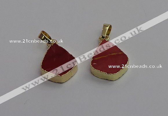 NGP7246 15*20mm flat teardrop mookaite gemstone pendants